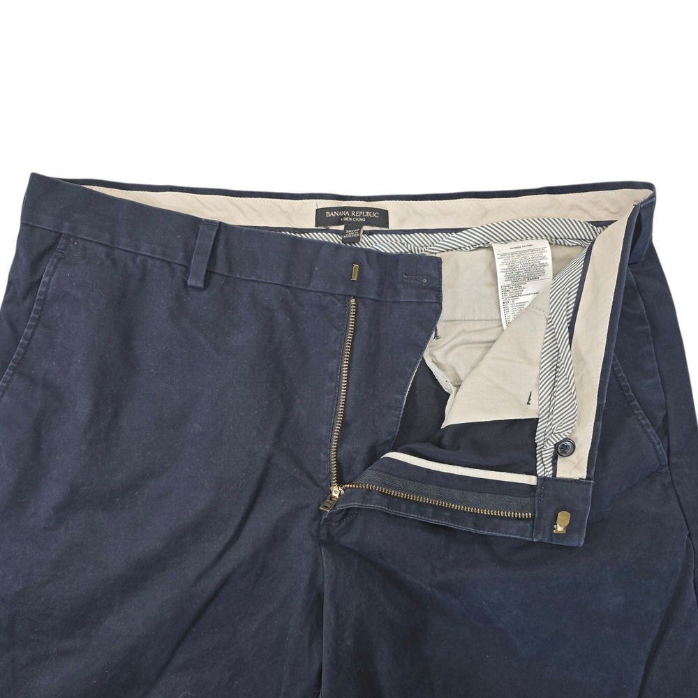 Banana Republic Aiden Chino Pants Mens 38x32 Navy Cotton Straight Flat Front - Picture 5 of 9